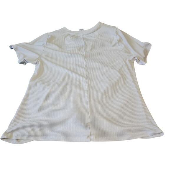 Lane Bryant Livi Ruched Drawstring Top Womens Plus 18/20 Ribbed White Tie Front - Picture 6 of 8